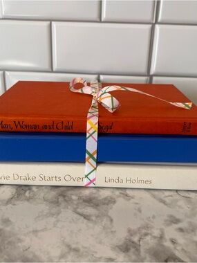 Vintage Book Bundle — Stacked Trio with Ribbon Bow